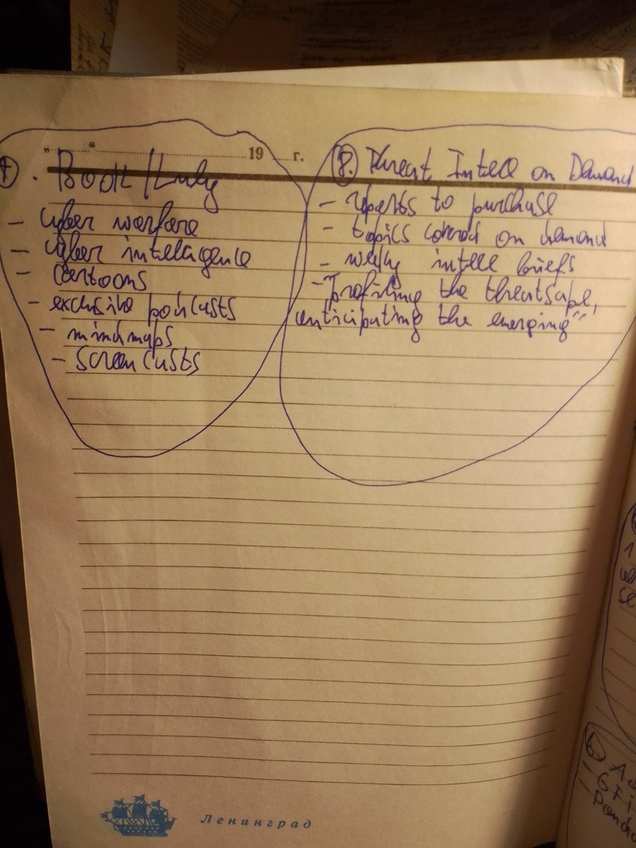 Notebook page 106 service package and threat intelligence