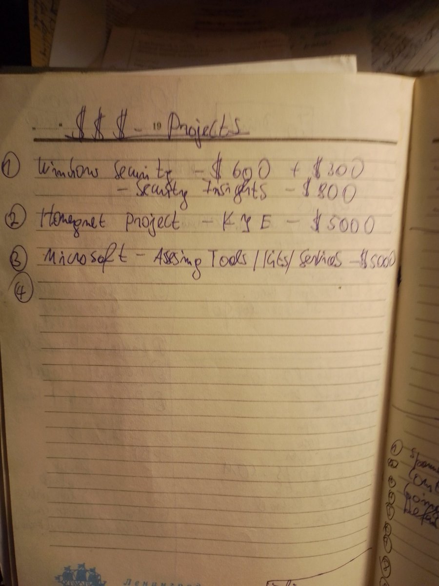 Notebook page 120 project pricing