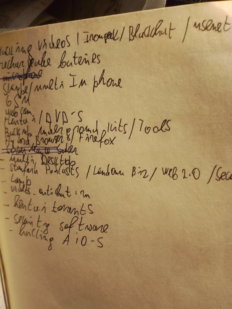 Notebook page 124 video and telecom software list