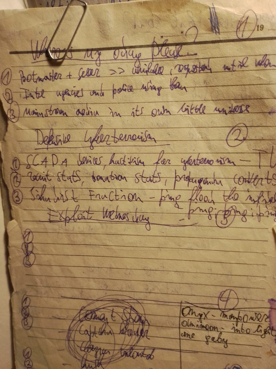Notebook page 198 value chain and cyberterrorism debate
